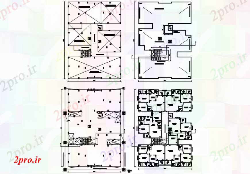 دانلود نقشه مسکونی  ، ویلایی ، آپارتمان  نقشه های  دو بعدی  از طرحی طبقه  اتوکد (کد107580)