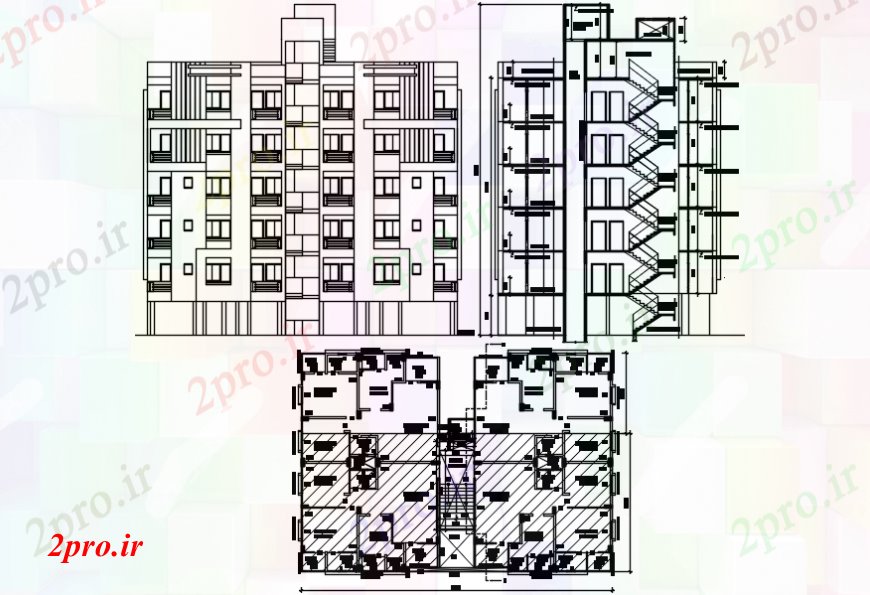 دانلود نقشه مسکونی  ، ویلایی ، آپارتمان  نقشه های  دو بعدی   آپارتمان   آپارتمان   خودکار  (کد107585)