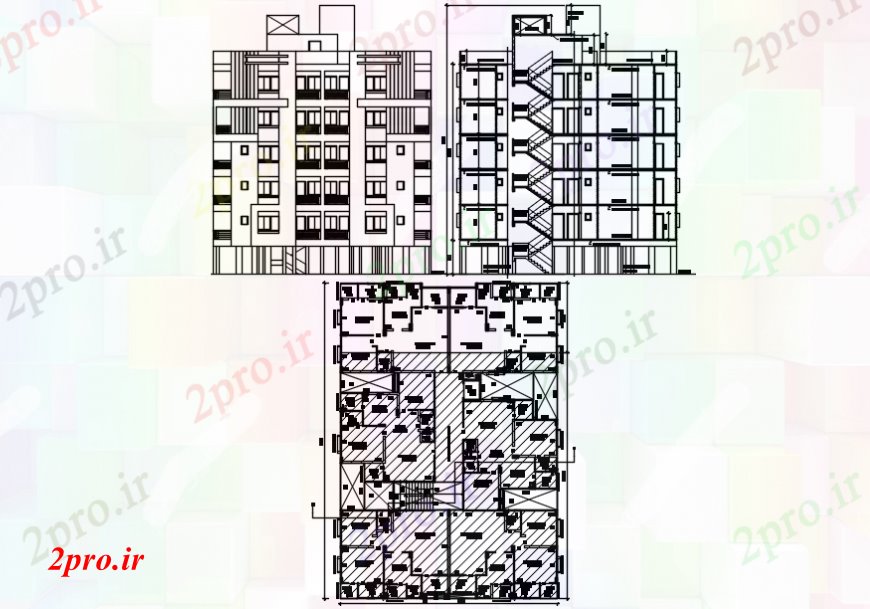 دانلود نقشه مسکونی ، ویلایی ، آپارتمان نقشه های دو بعدی از طرحی خانه خودرو 19 در 27 متر (کد107586)