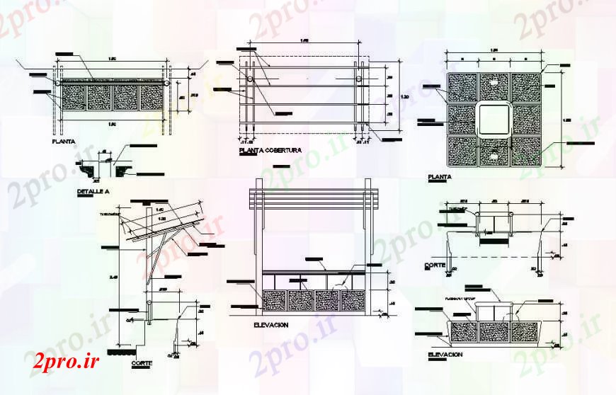 دانلود نقشه طراحی جزئیات ساختار نما نرده، بخش، برنامه ریزی و نصب و راه اندازی (کد107600)