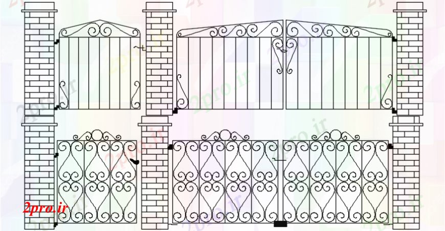 دانلود نقشه جزئیات طراحی در و پنجره  طراحی  دو بعدی  از درب اصلی  5  (کد107622)