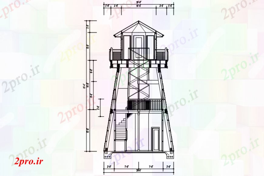 دانلود نقشه  ساختمان دولتی ، سازمانی خانه نور جزئیات ساختمان (کد107638)