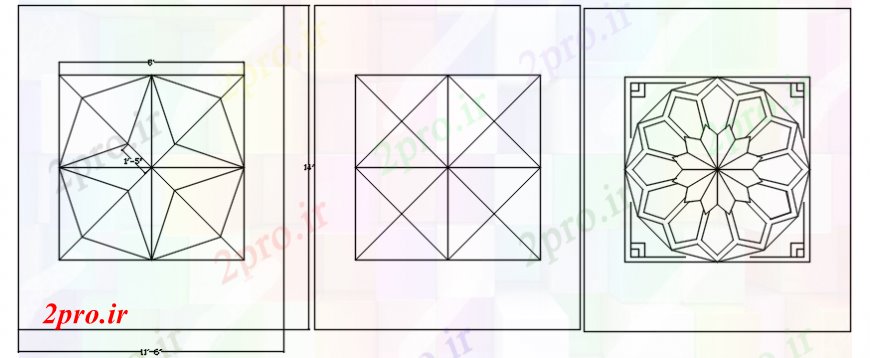 دانلود نقشه جزئیات ساخت و ساز  دو بعدی  از سنگ مرمر الگوی   اتوکد (کد107645)