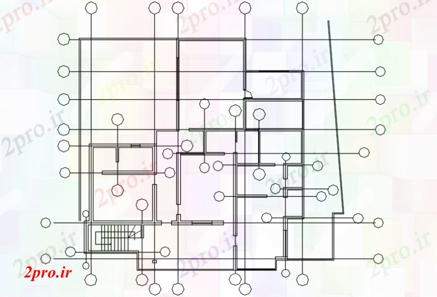 دانلود نقشه مسکونی ، ویلایی ، آپارتمان بالای صفحه طرحی مفهوم فاصله 52 در 72 متر (کد107705)