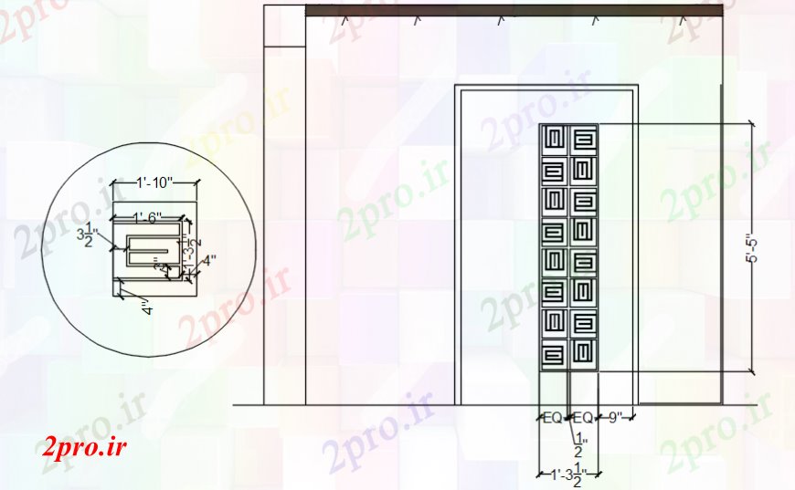 دانلود نقشه جزئیات طراحی در و پنجره  نقشه های  دو بعدی  از درب بلوک طراحی   اتوکد (کد107745)