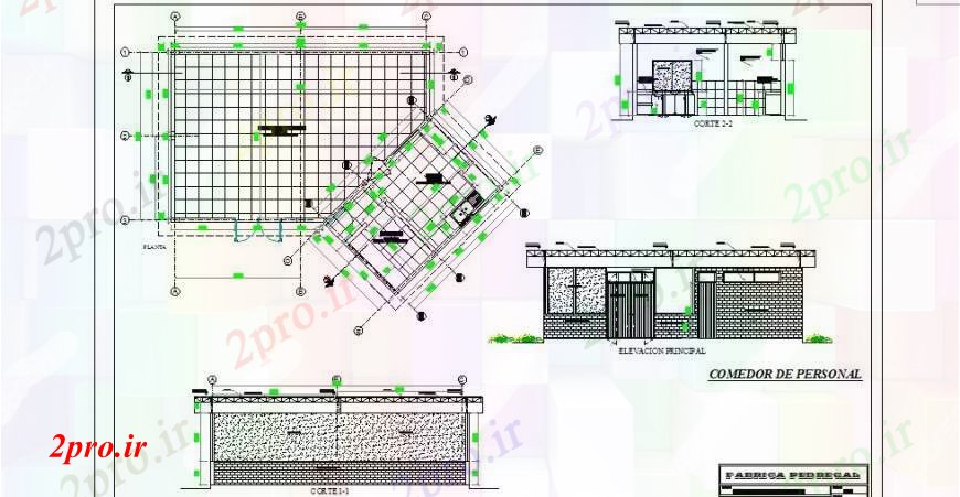 دانلود نقشه آشپزخانه بخش آشپزخانه و طراحی جزئیات برای ساختمان های صنعتی  (کد107783)