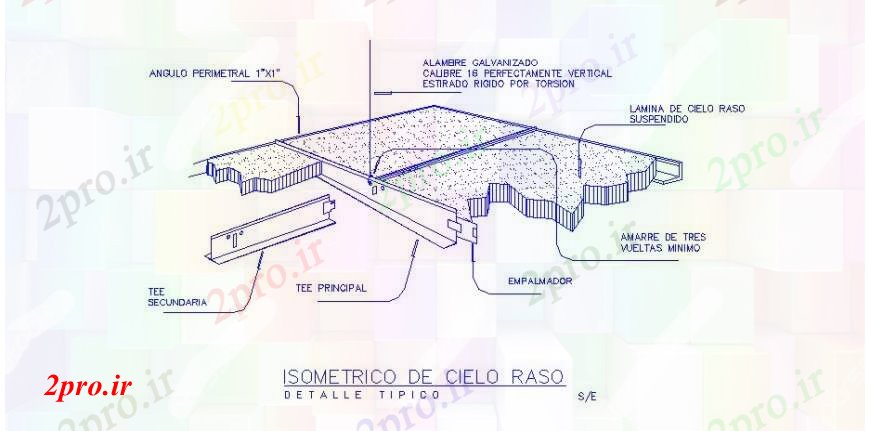 دانلود نقشه طراحی جزئیات ساختار سقف کاذب بخش سازنده خودکار (کد107820)
