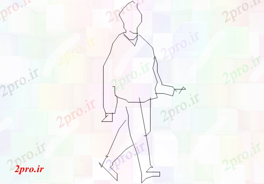 دانلود نقشه بلوک افراد طراحی  دو بعدی  از راه رفتن مرد در  اتوکد (کد107823)