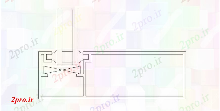 دانلود نقشه جزئیات طراحی در و پنجره  جفت درب اتوماتیک- طراحی جزئیات  (کد107837)