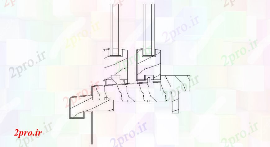 دانلود نقشه جزئیات طراحی در و پنجره  دو جفت درب اتوماتیک- طراحی جزئیات  (کد107839)