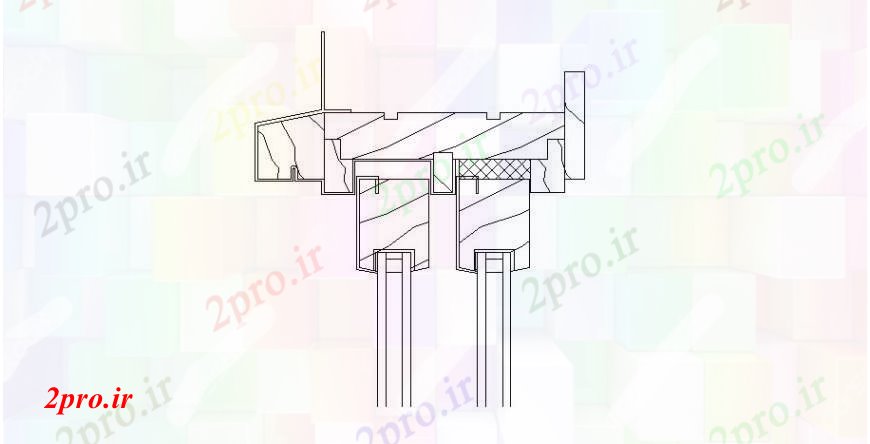 دانلود نقشه جزئیات طراحی در و پنجره  اصلی  دو جفت درب طراحی جزئیات  (کد107840)