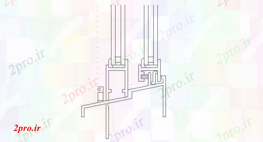 دانلود نقشه جزئیات طراحی در و پنجره  مشترک درب جفت  نما طراحی جزئیات  (کد107841)