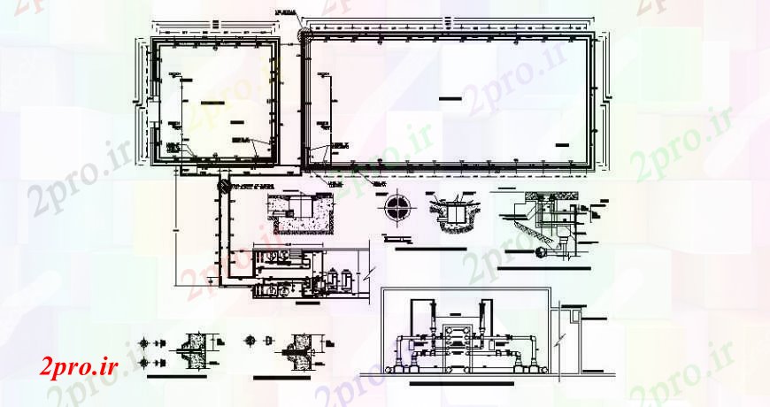 دانلود نقشه جزئیات لوله کشی سپتیک تانک بخش، برنامه ریزی و لوله کشی  (کد107892)