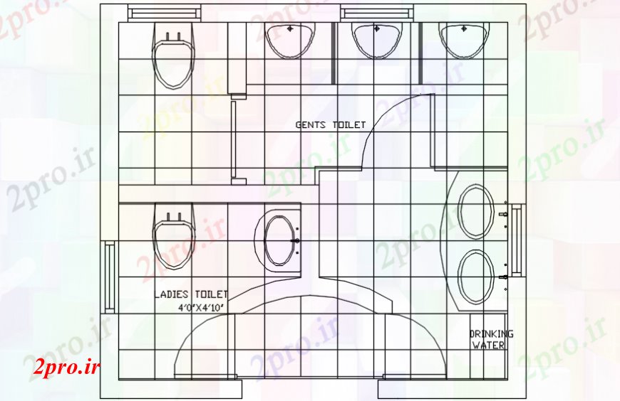 دانلود نقشه حمام مستر نقشه های  از منطقه توالت بهداشتی طرحی  دو بعدی   (کد107981)