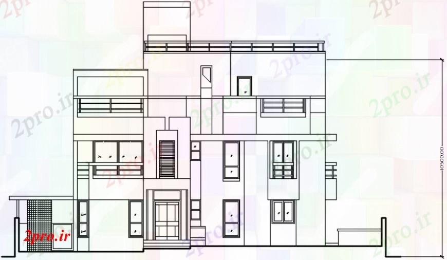 دانلود نقشه مسکونی  ، ویلایی ، آپارتمان  طراحی های نما آپارتمان   مسکن دو بعدی     (کد108005)