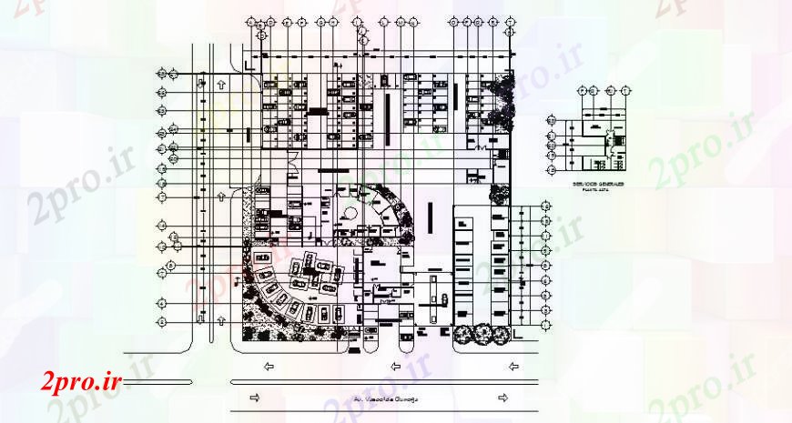 دانلود نقشه ساختمان اداری - تجاری - صنعتی محیط مدیریت توزیع دفتر طراحی خودکار 86 در 90 متر (کد108037)