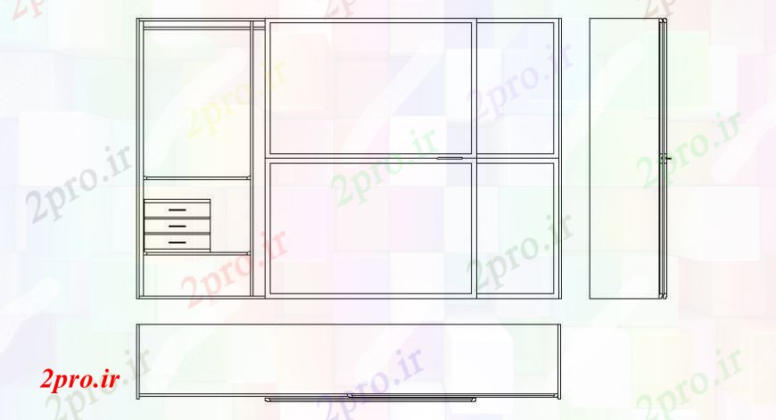 دانلود نقشه بلوک مبلمان کابینت و مبلمان جزئیات چوبی برای فروشگاه  طراحی (کد108075)