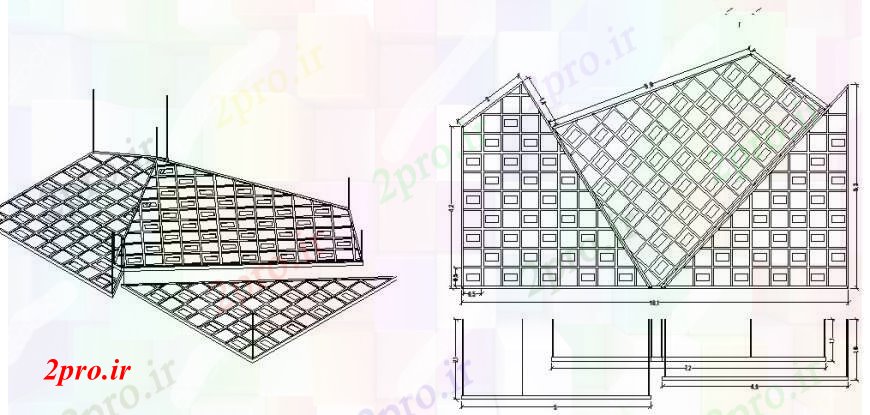 دانلود نقشه طراحی جزئیات ساختار ذخیره بخش سقف کاذب و  ساختار طراحی جزئیات (کد108079)