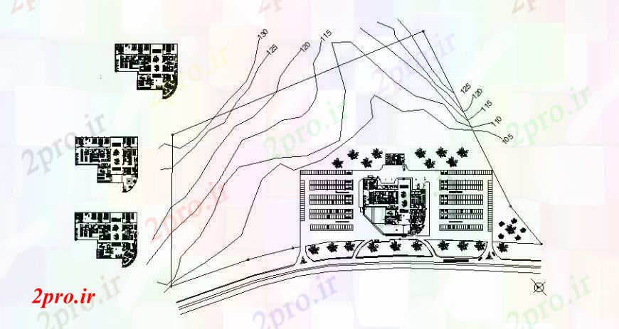 دانلود نقشه بیمارستان -  درمانگاه -  کلینیک طرحی توزیع بیمارستان و سه طبقه توزیع طرحی های  (کد108122)