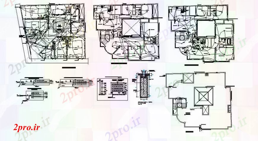 دانلود نقشه برق مسکونی طرحی ساخت و ساز از تمام طبقات آپارتمان ساخت و ساز طبقه 16 در 18 متر (کد108146)