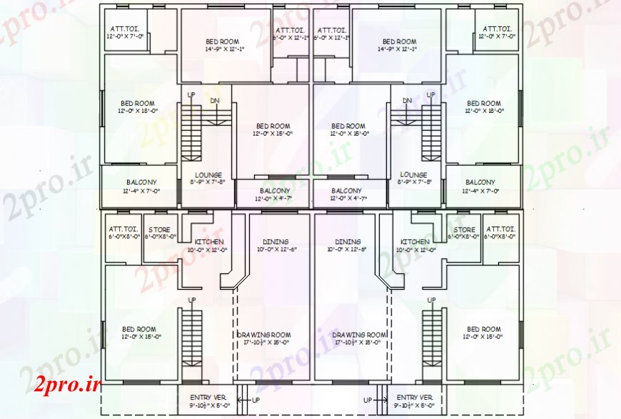 دانلود نقشه مسکونی  ، ویلایی ، آپارتمان   دو بعدی  رسم دو طرحی های طبقه  اتوکد (کد108176)