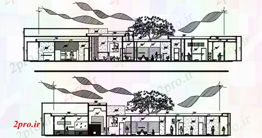 دانلود نقشه بیمارستان - درمانگاه - کلینیک از بخش کارگاه درمانگاه 21 در 37 متر (کد108188)