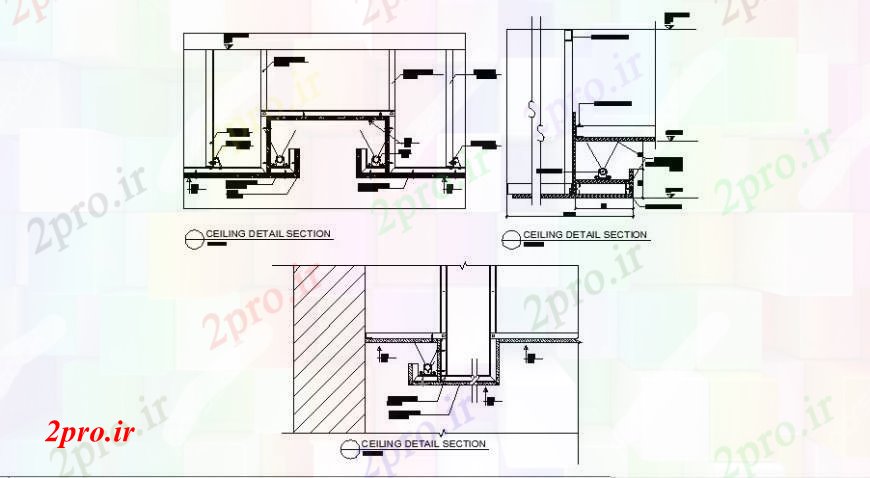 دانلود نقشه طراحی جزئیات ساختار خانه بخش داخلی سقف، طرحی و  ساختار طراحی جزئیات (کد108223)