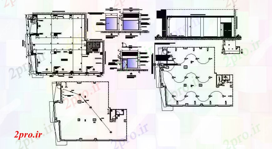 دانلود نقشه نمایشگاه ; فروشگاه - مرکز خرید تاریخی مدل فروشگاه نما، بخش و خودکار 3 در 6 متر (کد108229)