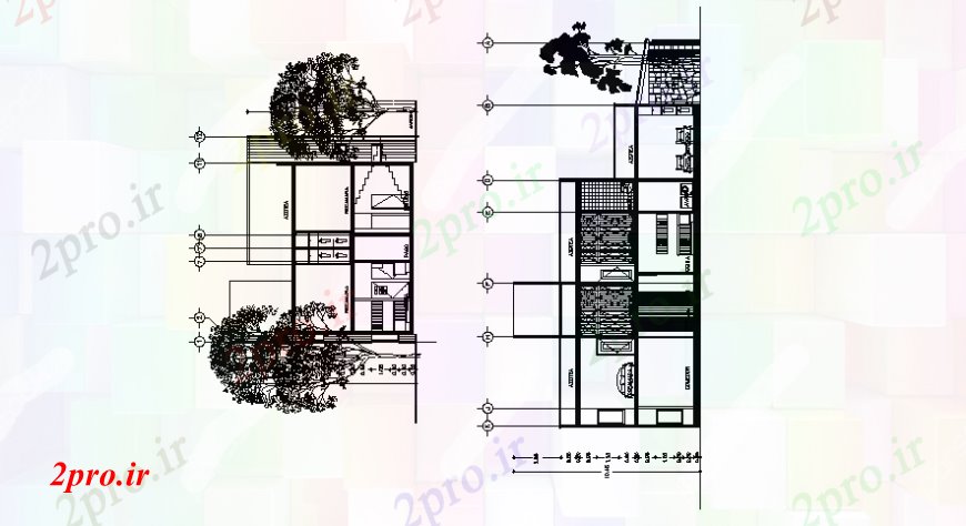 دانلود نقشه مسکونی  ، ویلایی ، آپارتمان  نما از خانههای ویلایی مدرن و جزئیات داخلی آن مدل (کد108304)