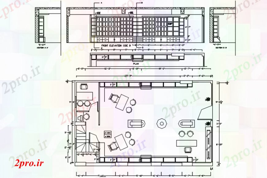 دانلود نقشه نمایشگاه ; فروشگاه - مرکز خرید طراحی دو بعدی از گاه اتوکد 6 در 10 متر (کد108325)
