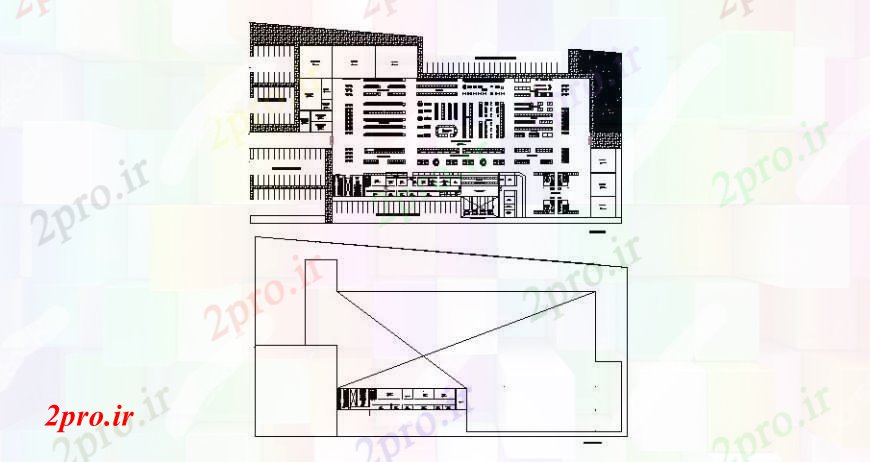 دانلود نقشه هایپر مارکت - مرکز خرید - فروشگاه تجاری ساختمان مرکز طرحی معماری طرحی 66 در 132 متر (کد108327)