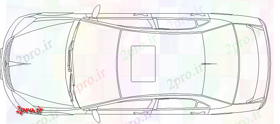 دانلود نقشه بلوک وسایل نقلیه  جزئیات بالا از ماشین (کد108349)