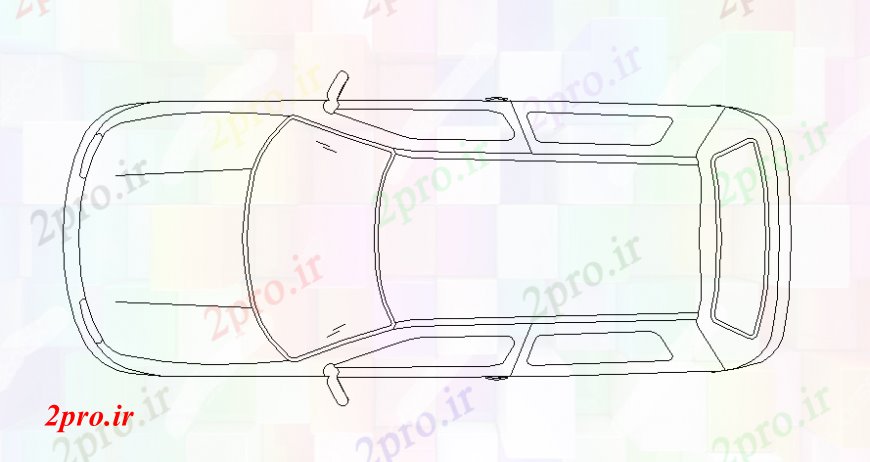 دانلود نقشه بلوک وسایل نقلیه SUV مدل ماشین بالای صفحه  (کد108350)