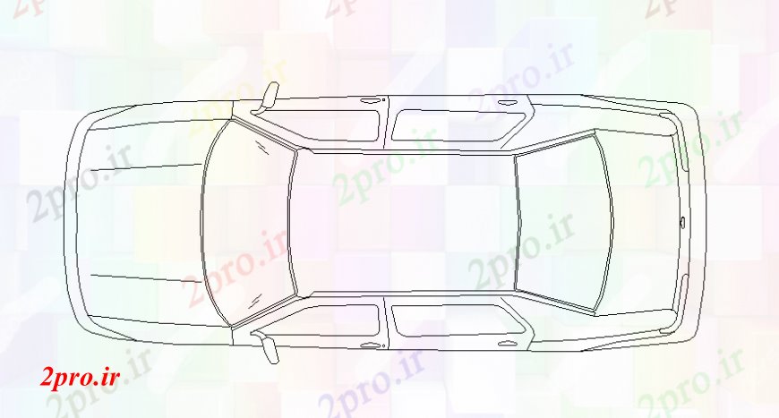 دانلود نقشه بلوک وسایل نقلیه مدل SUV مدل بالای صفحه  ماشین (کد108352)