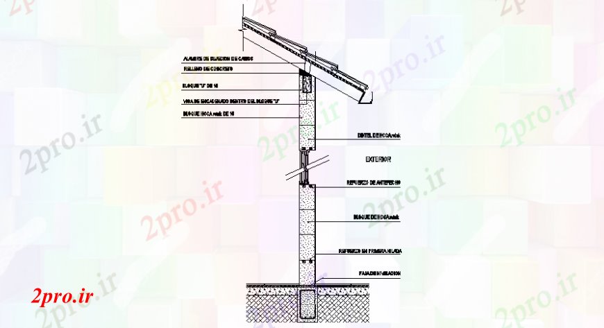 دانلود نقشه طراحی جزئیات ساختار بخش از یک ساختار (کد108357)