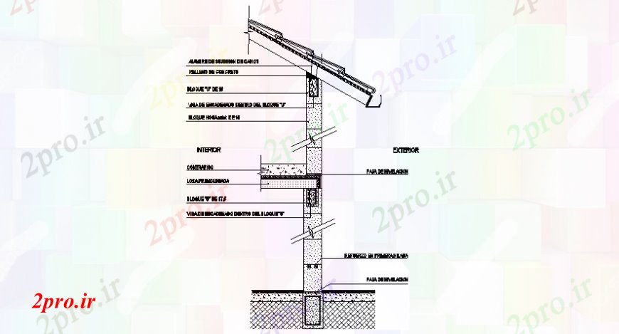 دانلود نقشه طراحی جزئیات ساختار بخش از یک ساختار RCC (کد108359)