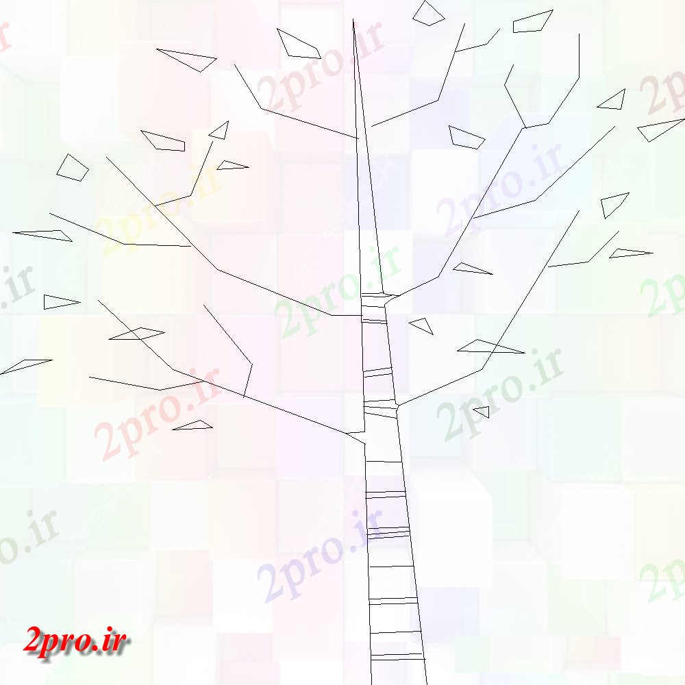 دانلود نقشه درختان و گیاهان جزئیات  طراحی های درخت چوب (کد108414)