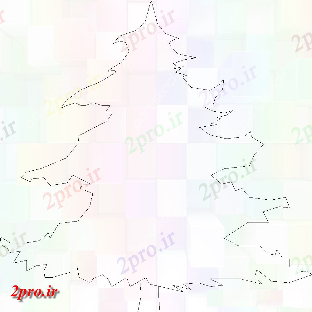 دانلود نقشه درختان و گیاهان جزئیات  طراحی های درخت کریسمس (کد108418)