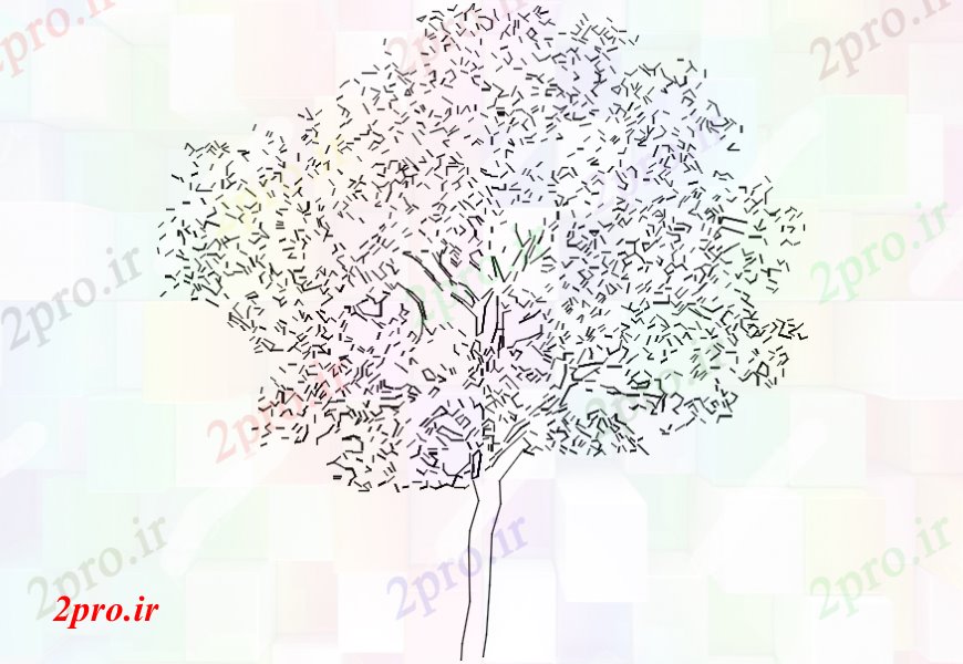 دانلود نقشه درختان و گیاهان  طراحی جزئیات برگ های بلند خرد  (کد108421)