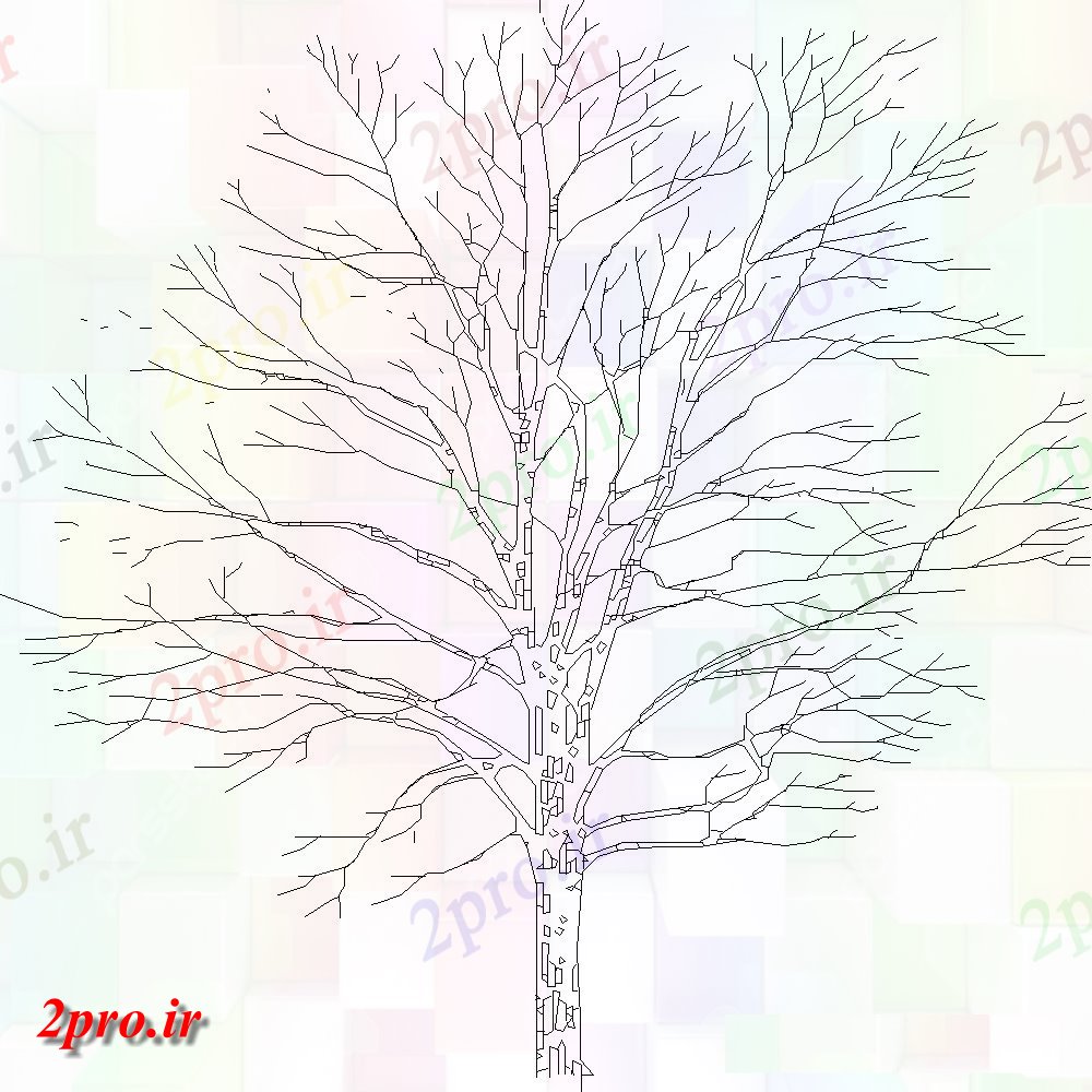 دانلود نقشه درختان و گیاهان  طراحی جزئیات مخلوط برگ های نازک بلند خرد  (کد108423)