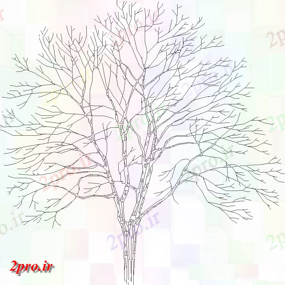 دانلود نقشه درختان و گیاهان  نقشه جزئیات از برگ منحنی دراز ریشه (کد108425)