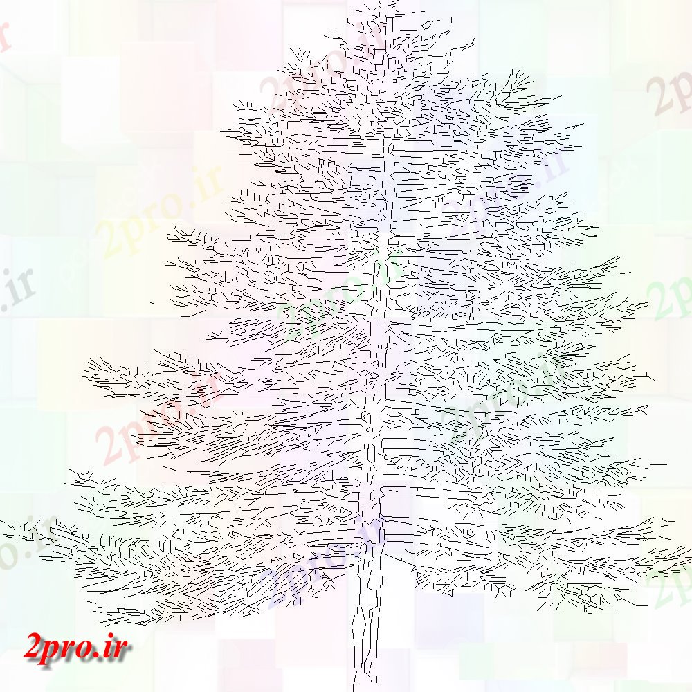 دانلود نقشه درختان و گیاهان جزئیات  طراحی های طولانی کریسمس خال خال درخت (کد108438)