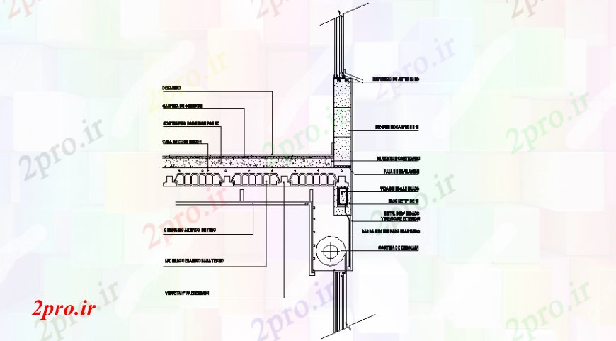 دانلود نقشه طراحی جزئیات ساختار بخش از ساختار جبک (کد108442)