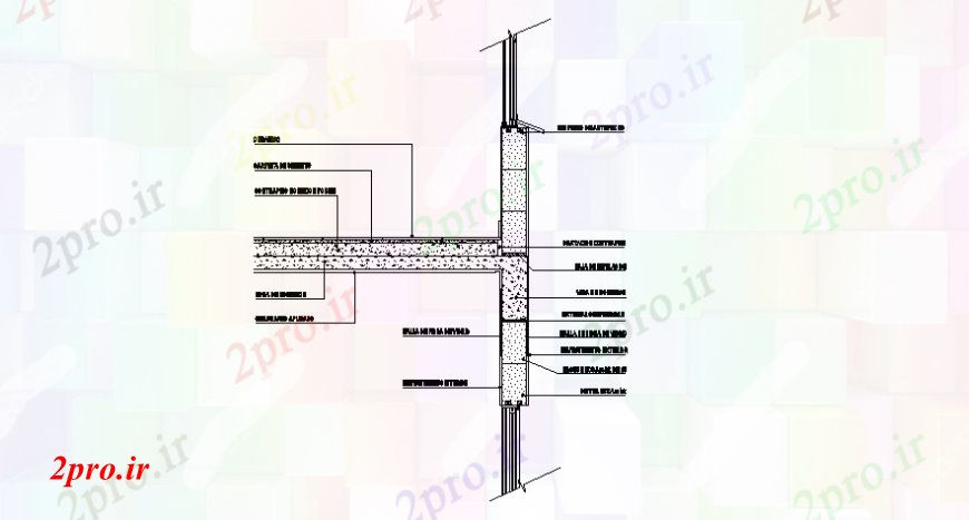 دانلود نقشه طراحی جزئیات ساختار بنیاد مدل جزئیات مقطعی  (کد108478)