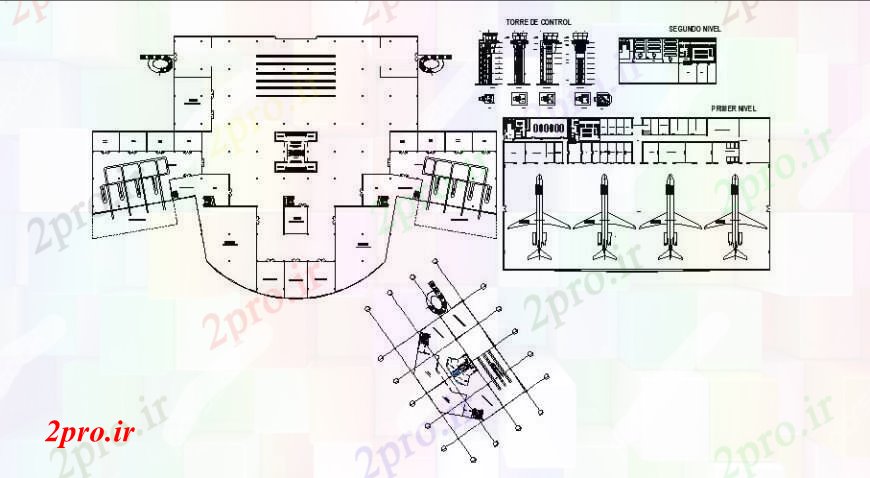 دانلود نقشه فرودگاه فرودگاه طراحی ترمینال و  ساختار طراحی جزئیات (کد108562)