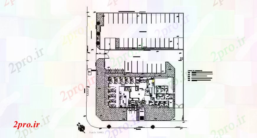 دانلود نقشه ساختمان اداری - تجاری - صنعتی کوچک دفتر معماری توزیع طرحی های 14 در 30 متر (کد108590)