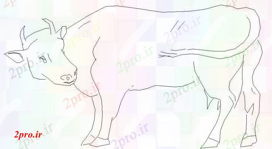 دانلود نقشه بلوک حیوانات گاو مشترک به طرف  دو بعدی  بلوک طراحی جزئیات (کد108612)
