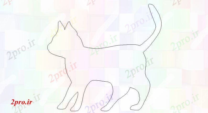 دانلود نقشه بلوک حیوانات گربه رایج شکل  (کد108642)