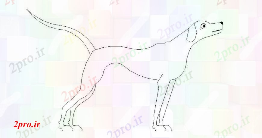 دانلود نقشه بلوک حیوانات سگ منحصر به فرد به طرف  دو بعدی  بلوک طراحی جزئیات (کد108648)