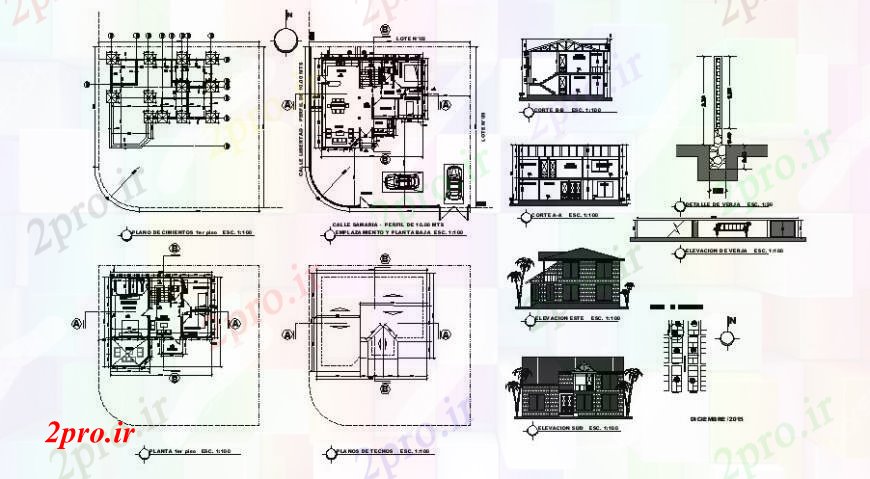 دانلود نقشه مسکونی  ، ویلایی ، آپارتمان  نما خانه، بخش، طرحی طبقه، طرحی پایه و اساس و ساختار جزئیات (کد108720)